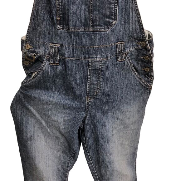 Vintage 90s No Boundaries Stretch Overalls, Straight Leg, DIY, SZ 15 juniors - Picture 4 of 12